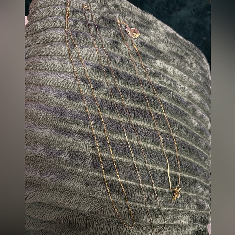 LOT OF 3 GOLD TONE CHAINS SOME 925 — JANE CRAFT — BSI — ITALY STAMPED NECKLACES